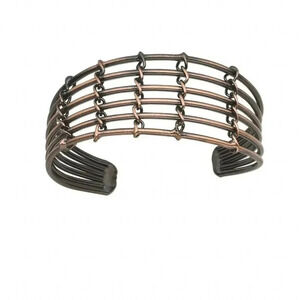 Antiqued Copper Avant Garde Wire Cuff Bangle Bracelet